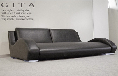 ローソファ [ジータ] ２．５人掛け10色から選べます！ [日本製]= 脚を投げ出して徹底的にリラックス