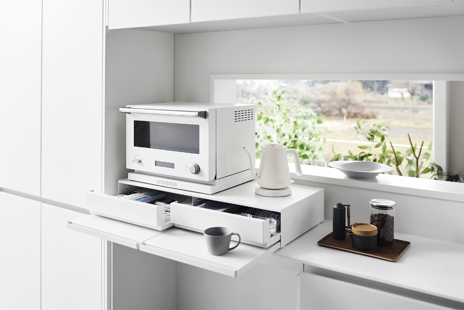 山崎実業 tower ツーウェイ キッチン家電下引き出し&スライドテーブル タワー W80イメージ