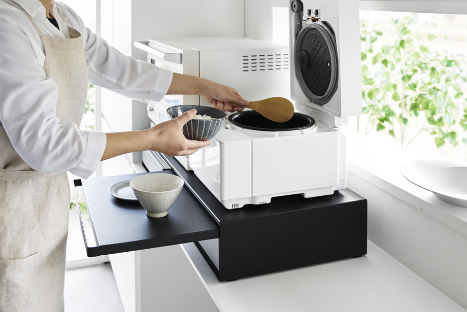 山崎実業 tower ツーウェイ キッチン家電下引き出し&スライドテーブル タワー W80イメージ