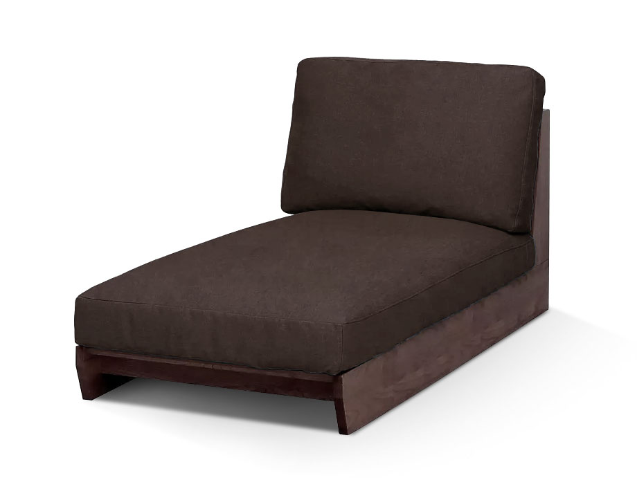 Haabe （ハーベ）ロングシュー カウチソファー   幅75cm｜ダークブラウン