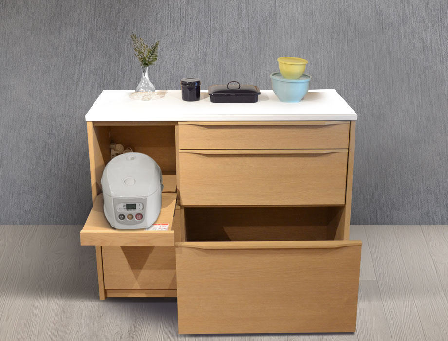 人工大理石天板の木目が優しいキッチンカウンター 120cm幅 Armona（アルモナ）｜イメージ画像3 