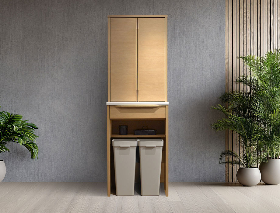 Armona（アルモナ）ゴミ箱を収納できる食器棚 幅60cm｜イメージ画像2