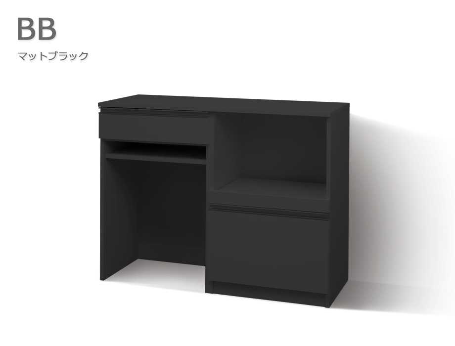 セミオーダーキッチンカウンターLASCO ゴミ箱収納・家電収納マットブラック