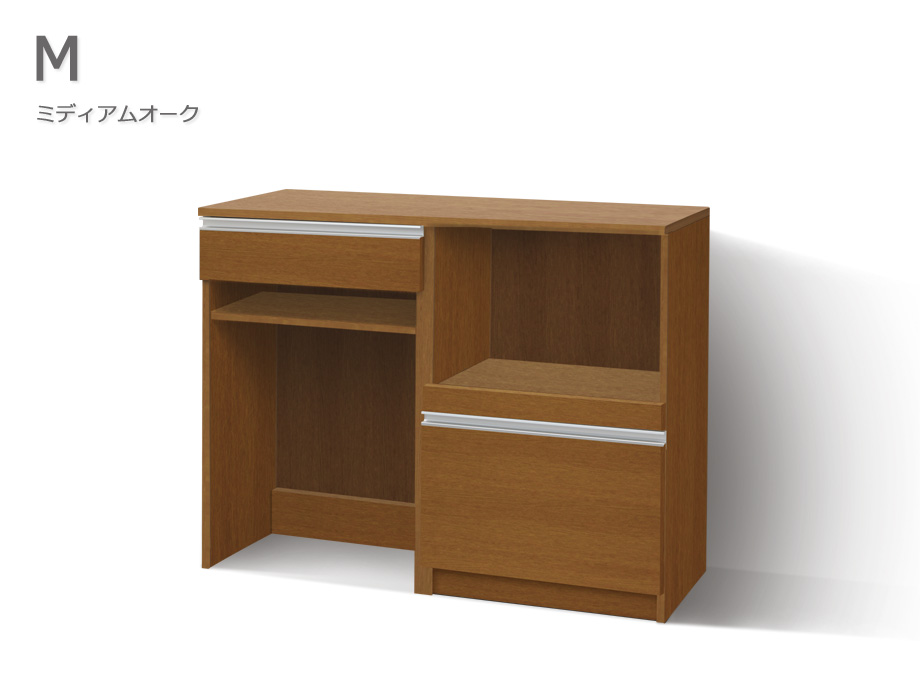 セミオーダーキッチンカウンターLASCO ゴミ箱収納・家電収納ミディアムオーク