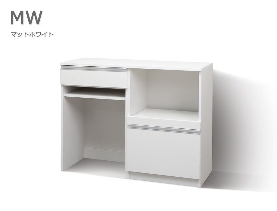 セミオーダーキッチンカウンターLASCO ゴミ箱収納・家電収納マットホワイト