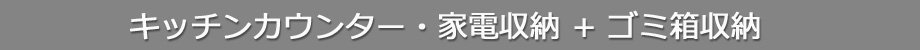 キッチンカウンター ゴミ箱収納+家電収納（タイトル）