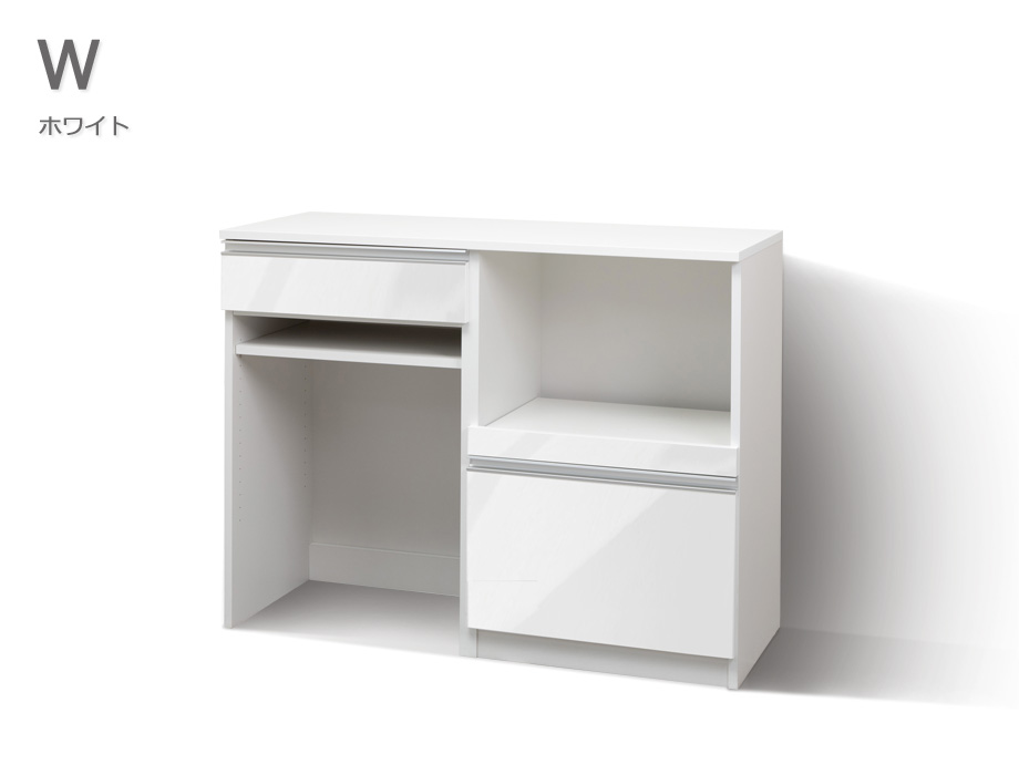 セミオーダーキッチンカウンターLASCO ゴミ箱収納・家電収納ホワイト