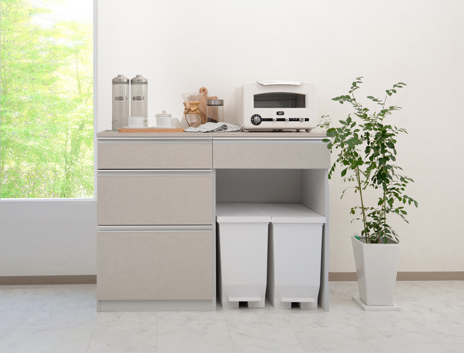 セミオーダーキッチンカウンターLASCO ゴミ箱収納・家電収納画像2