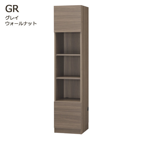 グラナー壁面収納家具扉2段ガラス扉ラック幅40cmグレイウォールナット