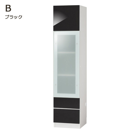 グラナー壁面収納家具扉2段ガラス扉ラック幅40cmミントグリーン