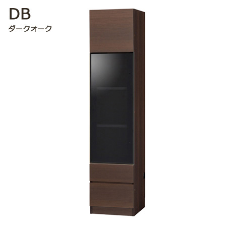 グラナー壁面収納家具扉2段ガラス扉ラック幅40cmダークオーク