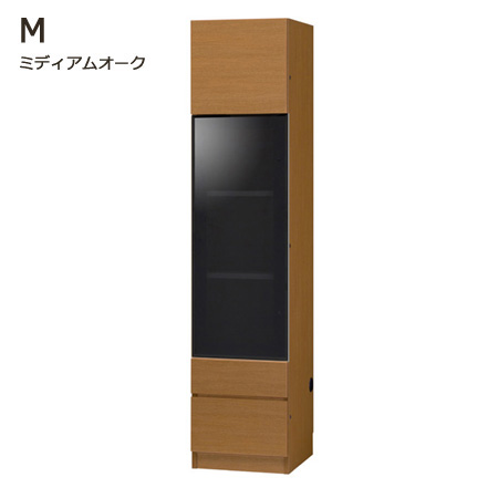 グラナー壁面収納家具扉2段ガラス扉ラック幅40cmミディアム