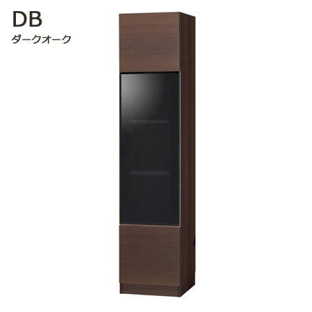 グラナー壁面収納家具扉2段ガラス扉ラック幅40cmダークオーク