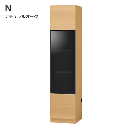 グラナー壁面収納家具扉2段ガラス扉ラック幅40cmナチュラル