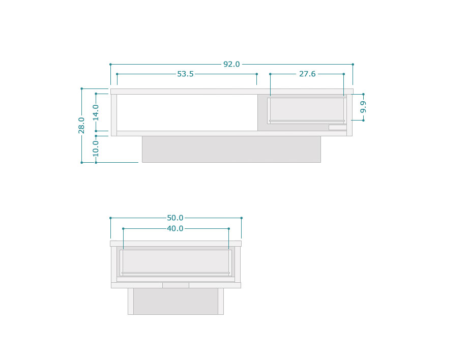 Haabe （ハーベ）センターテーブル｜サイズ詳細図