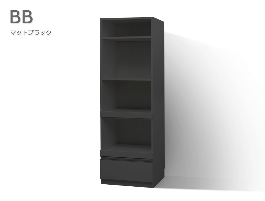 セミオーダーレンジ台LASCO 2段家電収納 マットブラック