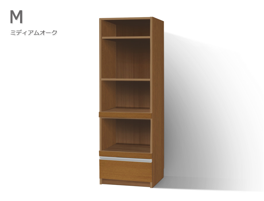 セミオーダーレンジ台LASCO 2段家電収納 ミディアムオーク