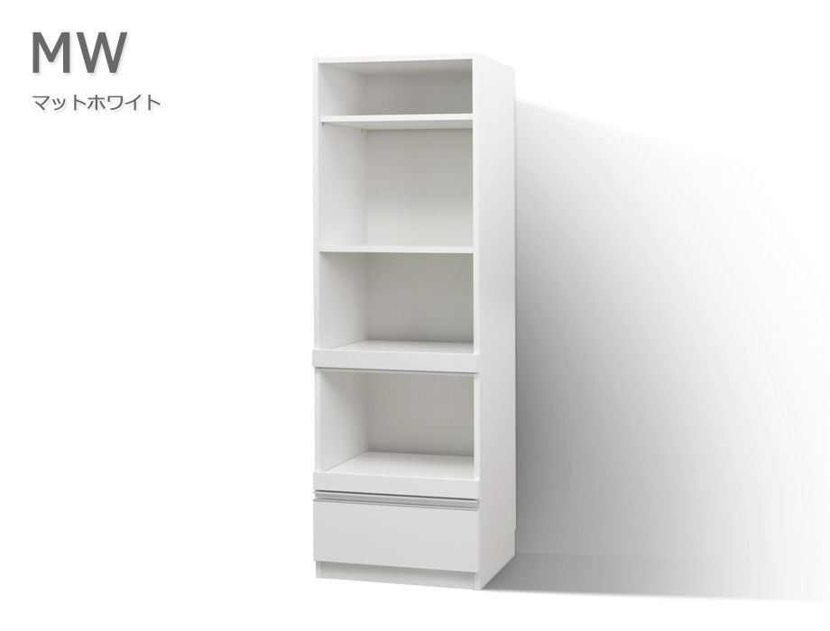 セミオーダーレンジ台LASCO 2段家電収納 マットホワイト