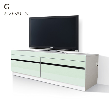 グラナー壁面収納家具扉2段ガラス扉ラック幅40cmミントグリーン