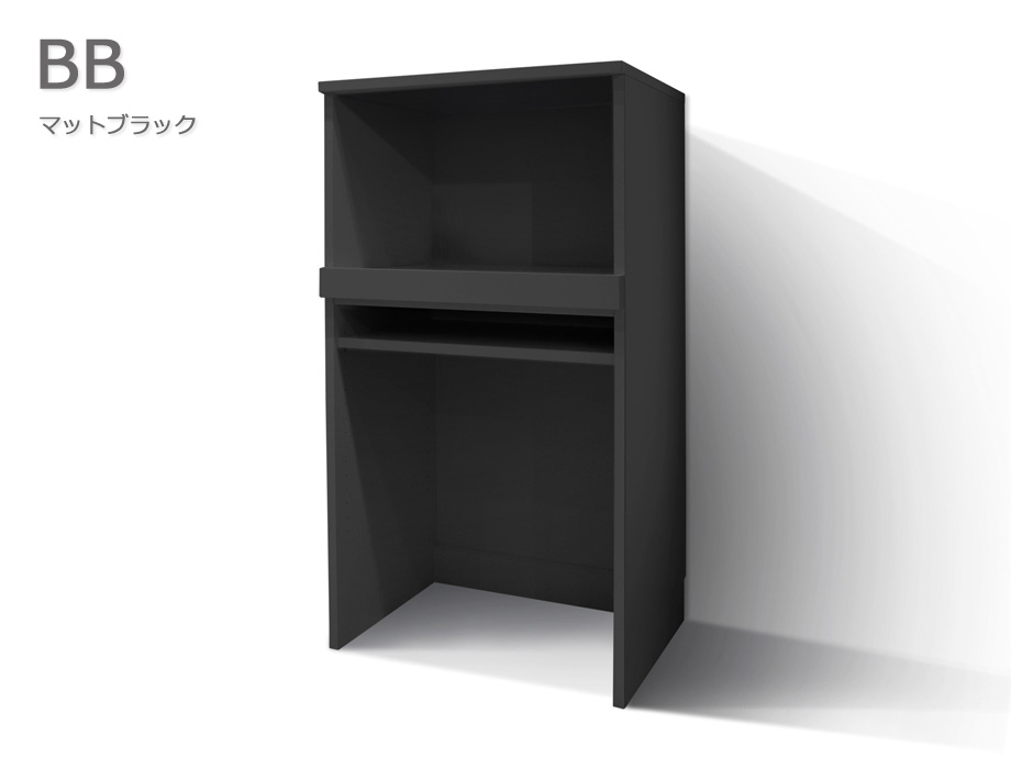 セミオーダーレンジ台LASCO 2段家電収納 マットブラック