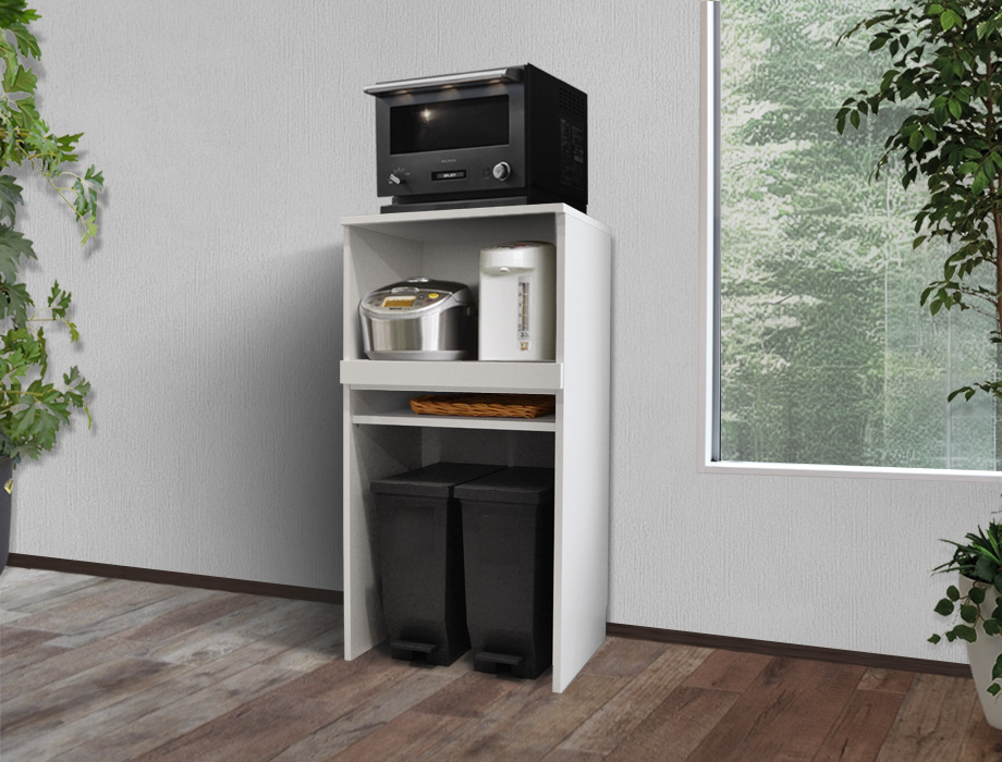 セミオーダーレンジ台LASCO 2段家電収納 画像2