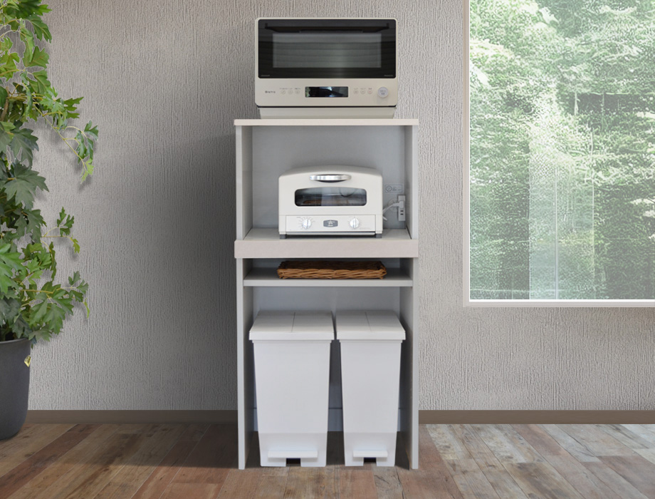 セミオーダーレンジ台LASCO 2段家電収納 画像3