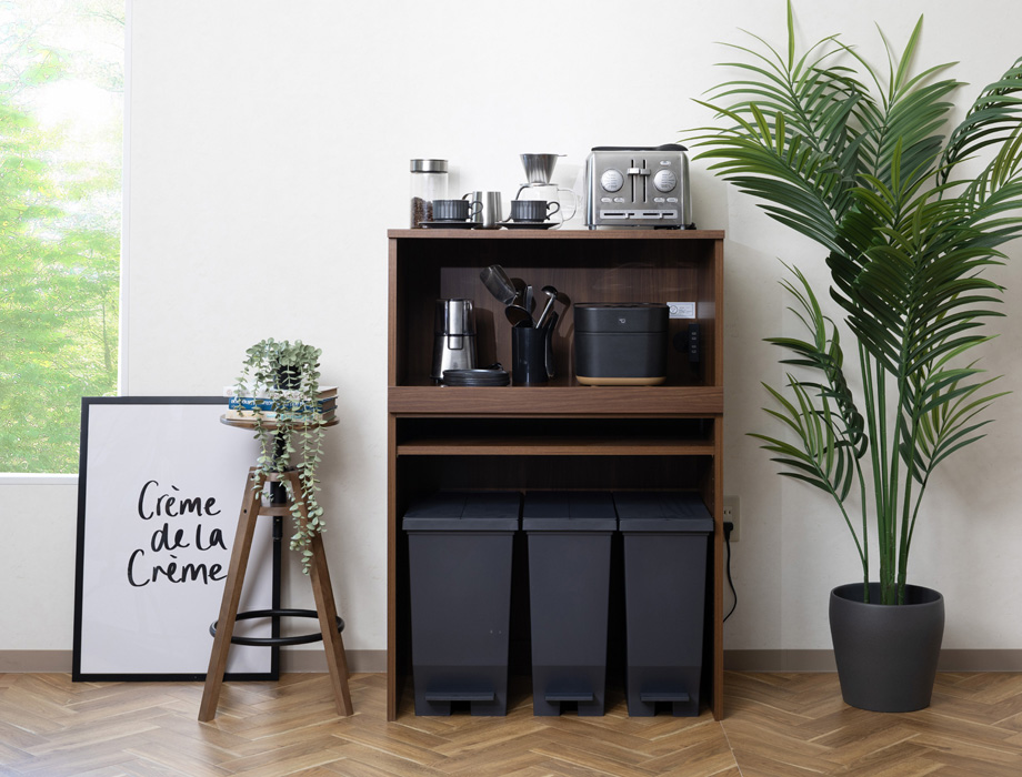 セミオーダーレンジ台LASCO 2段家電収納 画像2