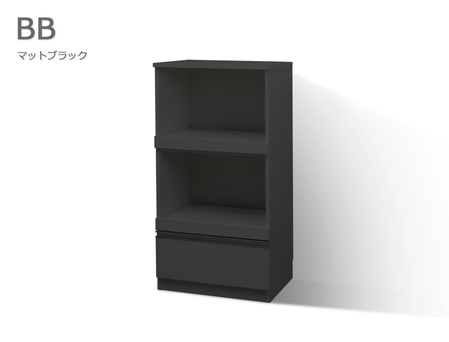 セミオーダーレンジ台LASCO 2段家電収納 マットブラック