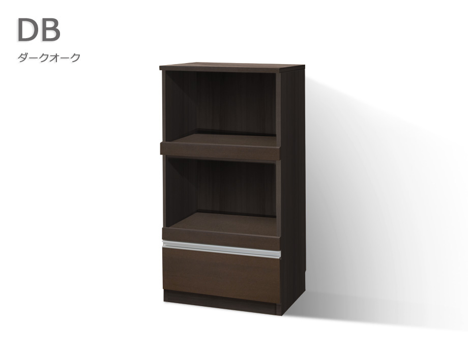 セミオーダーレンジ台LASCO 2段家電収納 ダークオーク