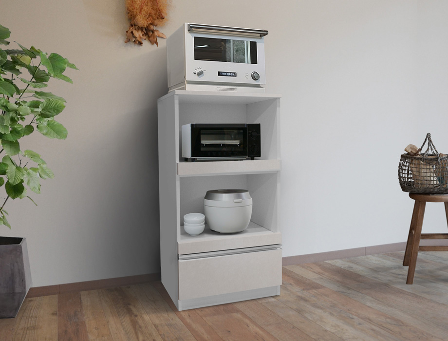 セミオーダーレンジ台LASCO 2段家電収納 画像3