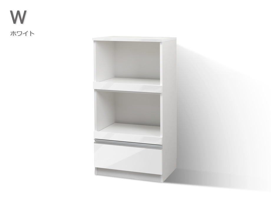 セミオーダーレンジ台LASCO 2段家電収納 ホワイト