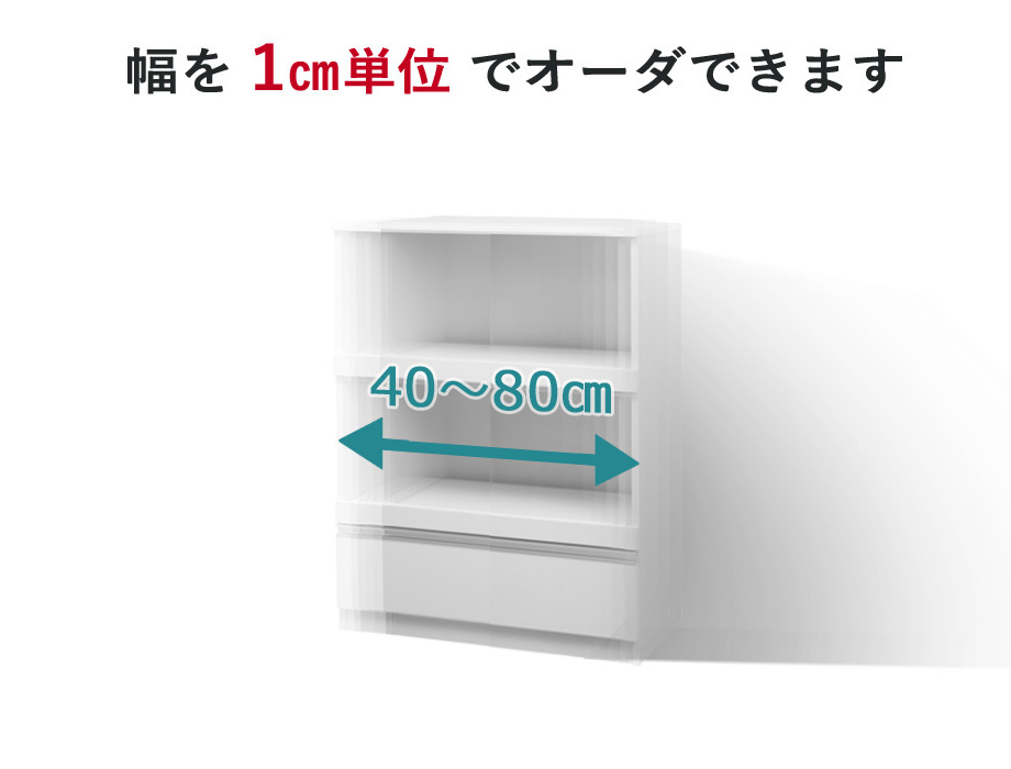 セミオーダーレンジ台LASCO 2段家電収納 画像5