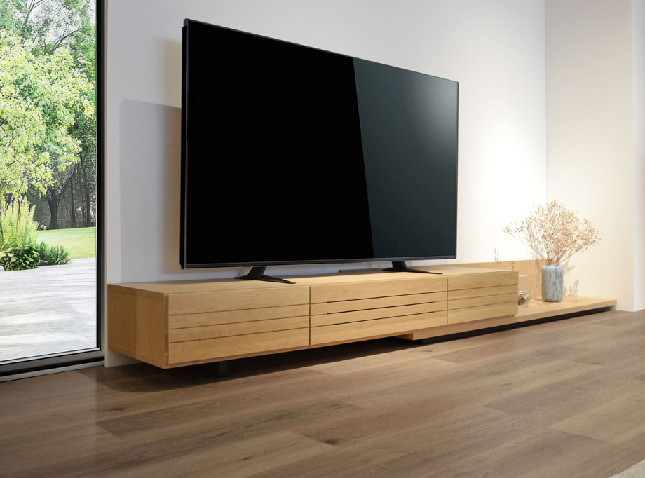 【完成品】テレビボード　伸縮式　オーク テレビ台 完成品 おしゃれ 伸縮式 引出し付き TV台 オープン