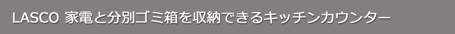 キッチンカウンター ゴミ箱収納+家電収納（タイトル）