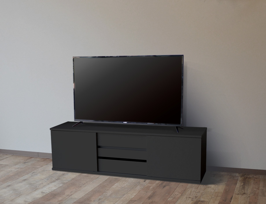 SVALA（スヴァラ）テレビボード 幅150cm幅｜マットブラック