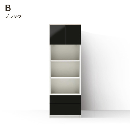 グラナー壁面収納家具扉2段ガラス扉ラック幅40cmミントグリーン