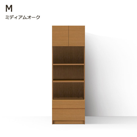 グラナー壁面収納家具扉2段ガラス扉ラック幅40cmミディアム