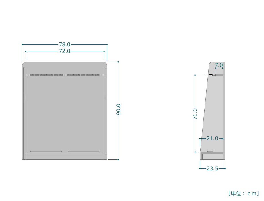 ZANE（ゼイン）ロッドスタンド・１４本収納タイプ・ウォールナットサイズ